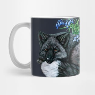 Silver Fox with Bluebells Mug